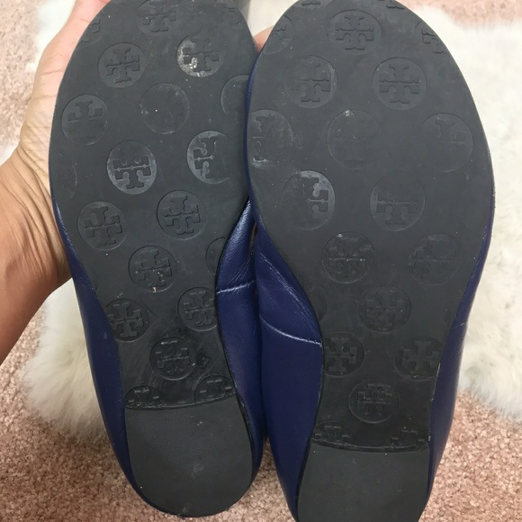 Tory Burch Woman Flat Shoes Navy Blue Red Sz: 9 - Picture 6 of 8